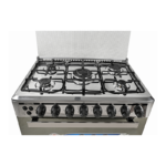 ⁦جنرال سوبريم فرن غاز، 5 شعلات ، 55*80 سم، استيل، اشعال ذاتى, مصري, GS8055FNGS⁩ - الصورة ⁦4⁩