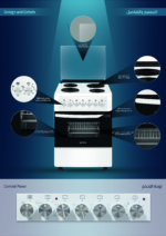 ⁦جنرال سوبريم , موقد طبخ كهرباء , 4 حجر تسخين ,مقاس 55*50 سم, ابيض , تركي , GS5055EFW⁩ - الصورة ⁦6⁩