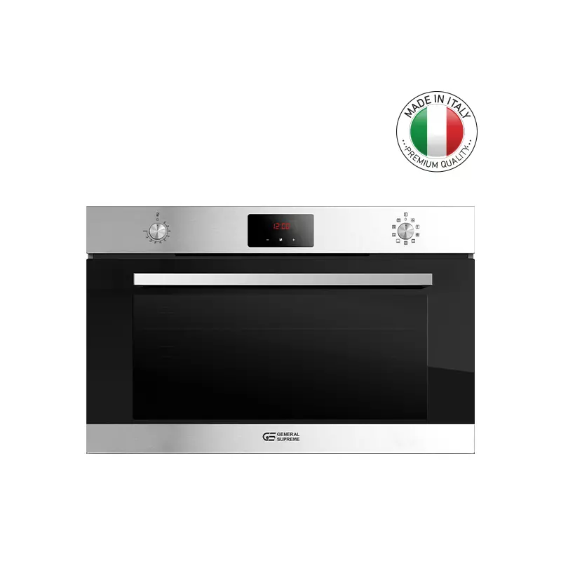 2aR5CM4ZtbBfXHIvPHjdpUctXpQKAo4O جنرال سوبريم , فرن كهرباء مدمج (بلت ان) ,90سم 120 لتر, 9 وظائف , ستانلس ستيل, ايطالي - الصورة 1
