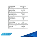 ⁦كشاف ريبون ضد التوهج فريم أبيض مقاس30/20وات ريبون BTM⁩ - الصورة ⁦4⁩